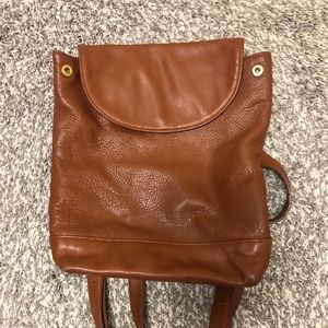 Brown Leather Mini Backpack